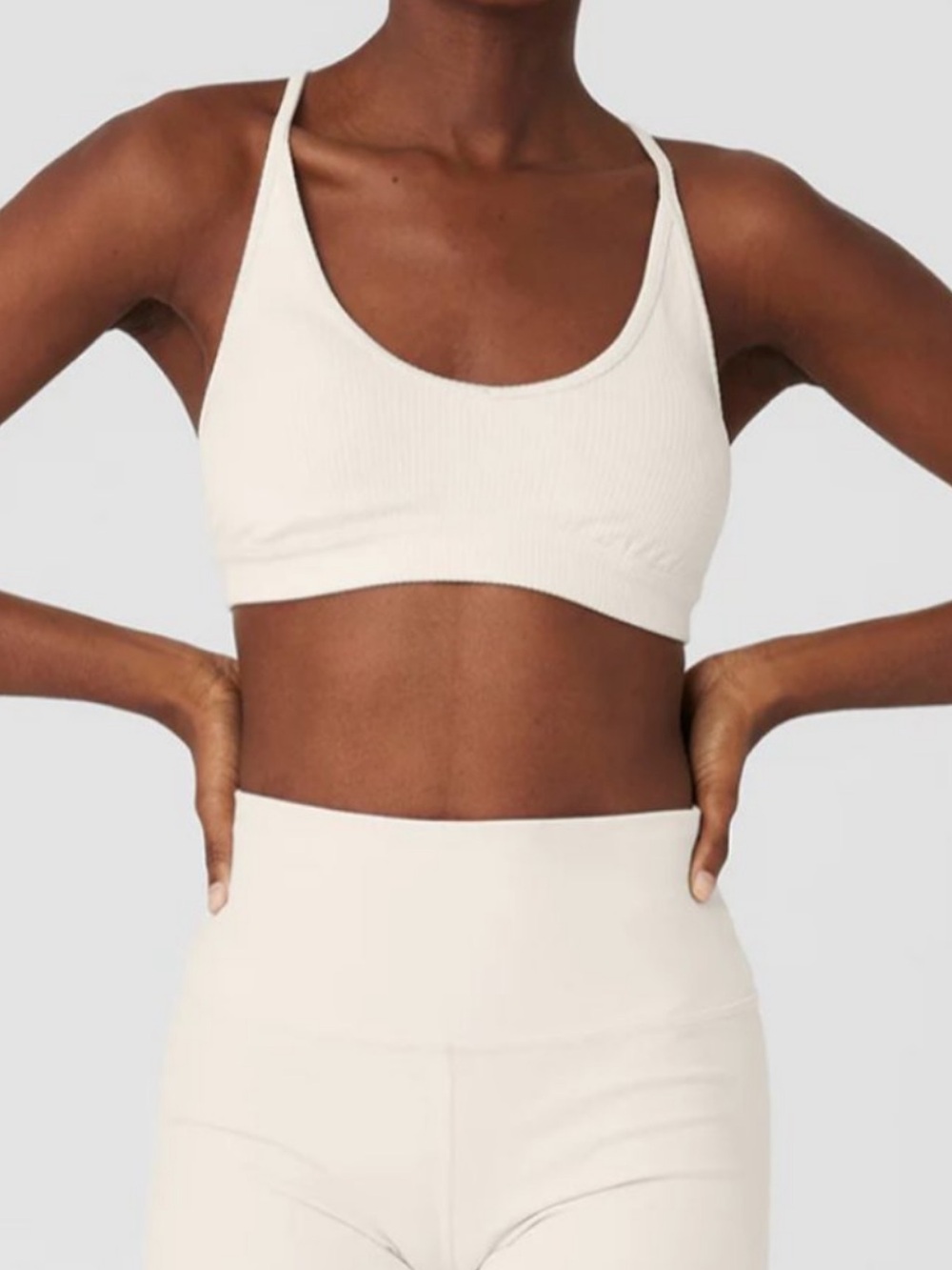 ALO Yoga Ribbed Blissful Bra – Ivory – XS - Picture 5 of 5
